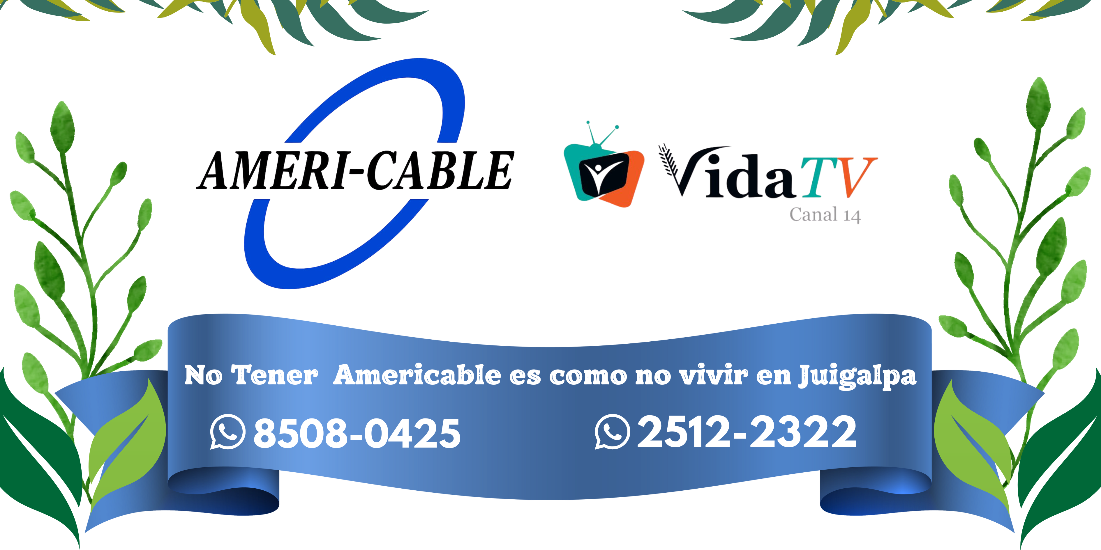 Banner Americable y VidaTV - 8508-0425 y 2512-2322